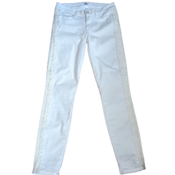 Paige Verdugo White Jeans Crochet Trim Size 26 - Picture 3 of 11